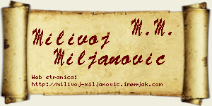 Milivoj Miljanović vizit kartica